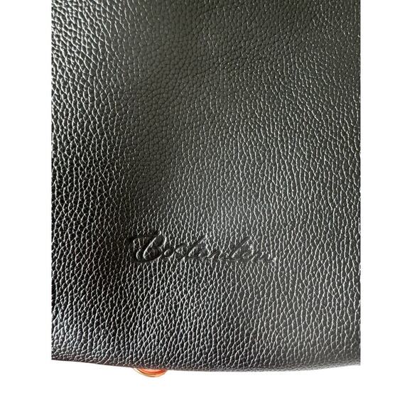 Bostanten LG Black Leather Shoulder Tote Bag Purse Zip Pockets Adjustable Strap - Picture 5 of 13